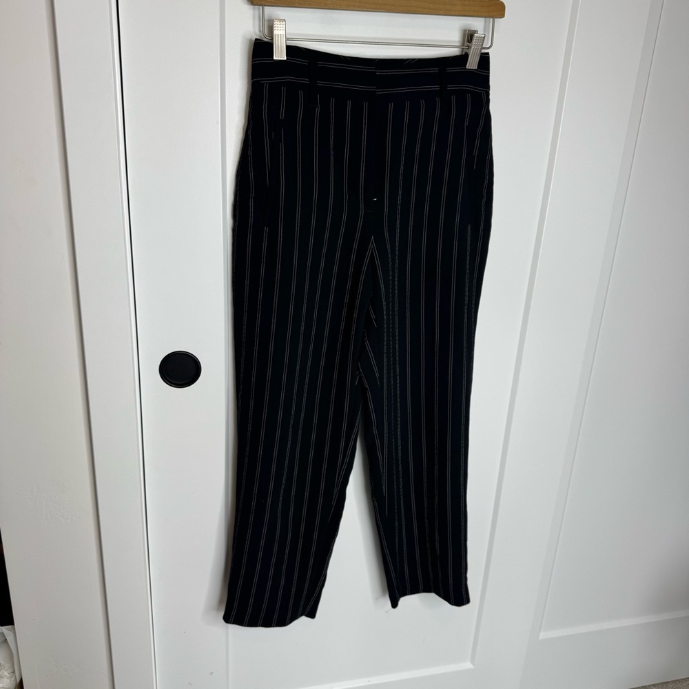 Aritzia Black Pinstripe Trousers